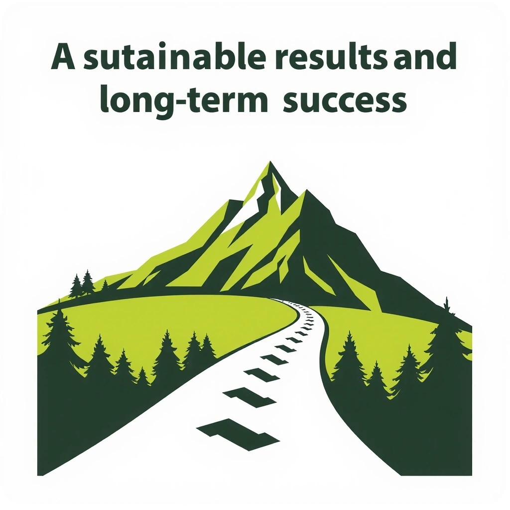 Stilisierter Bergpfad, der zu einem Gipfel führt, symbolisiert nachhaltige Ergebnisse und langfristigen Erfolg.